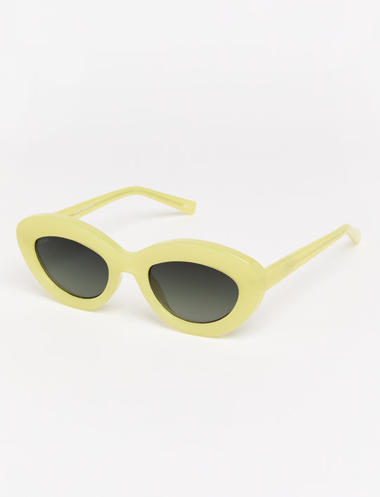 CANNET Sunglasses Available in more colors Milky Yellew with Green Gradient Lenses