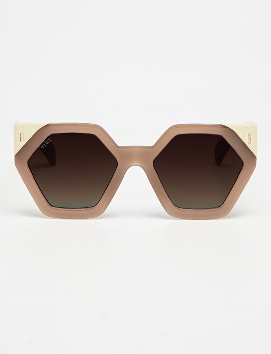 HEXAGON I Sunglasses Available in more colors Shiny Bicolor Coconut/Beige with Brown Gradiente Lenses