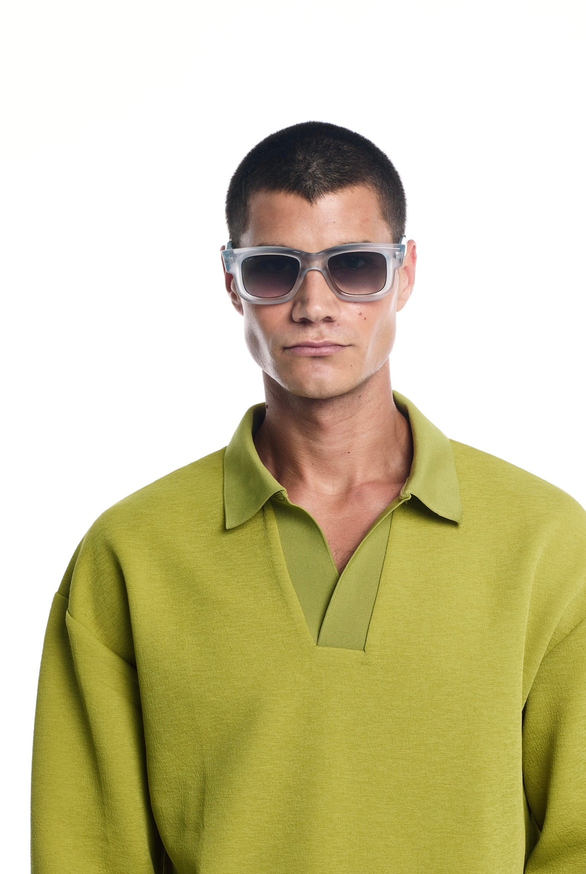 NICO Sunglasses Available in more colors Crystal Light Grey with Smoke Gradient Lenses