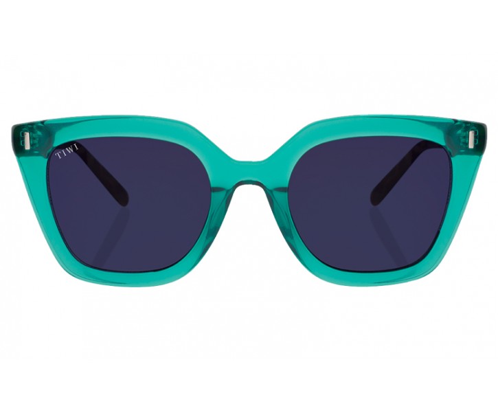 HALE Sunglasses Available in more colors Shiny Green/Tortoise Temples with Blue Lenses