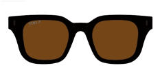 LIO Sunglasses TIWI USA Rubber Black with Clear Orange Lenses