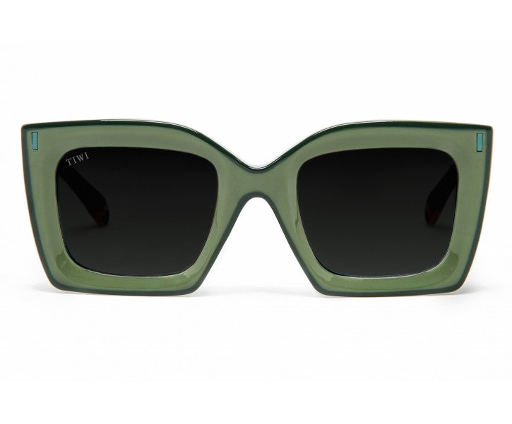 MALI Sunglasses TIWI USA Bicolor Dark/light shiny Green with Tortoise temples