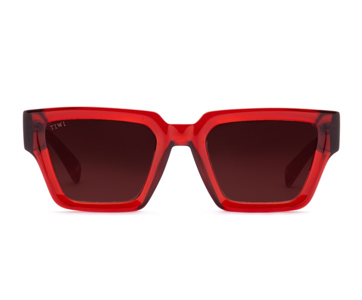 TOKIO Sunglasses Available in more colors Shiny Crystal Red with Tortoise temples, Burgundy Gradient Lenses