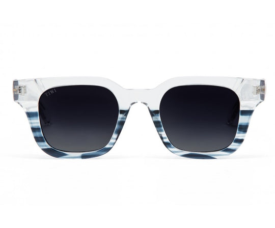 LIO Sunglasses Available in more colors Shiny Transparent/Gradient Stripe Blue with Blue Gradient Lenses  