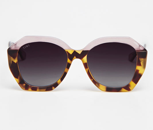 VEGA Sunglasses Available in more colors Bicolor Green Tortoise/Lavander with Burgundy Gradient Lenses  