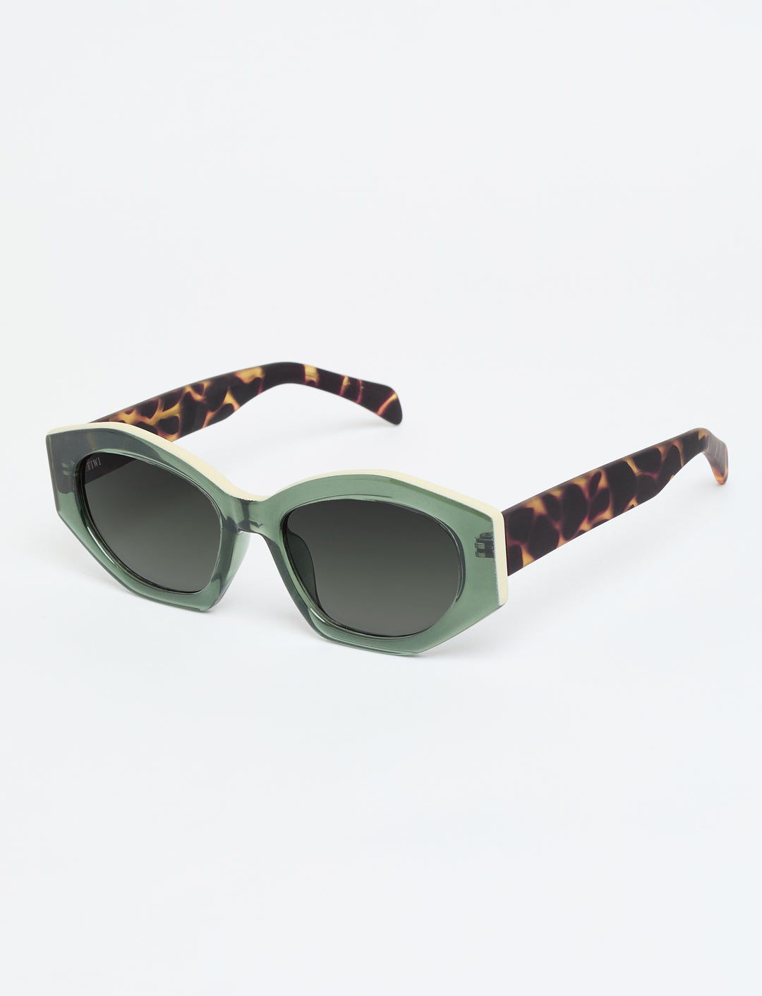 COLETTE Sunglasses Available in more colors Shiny Green/Beige Topline with Tortoise Temple