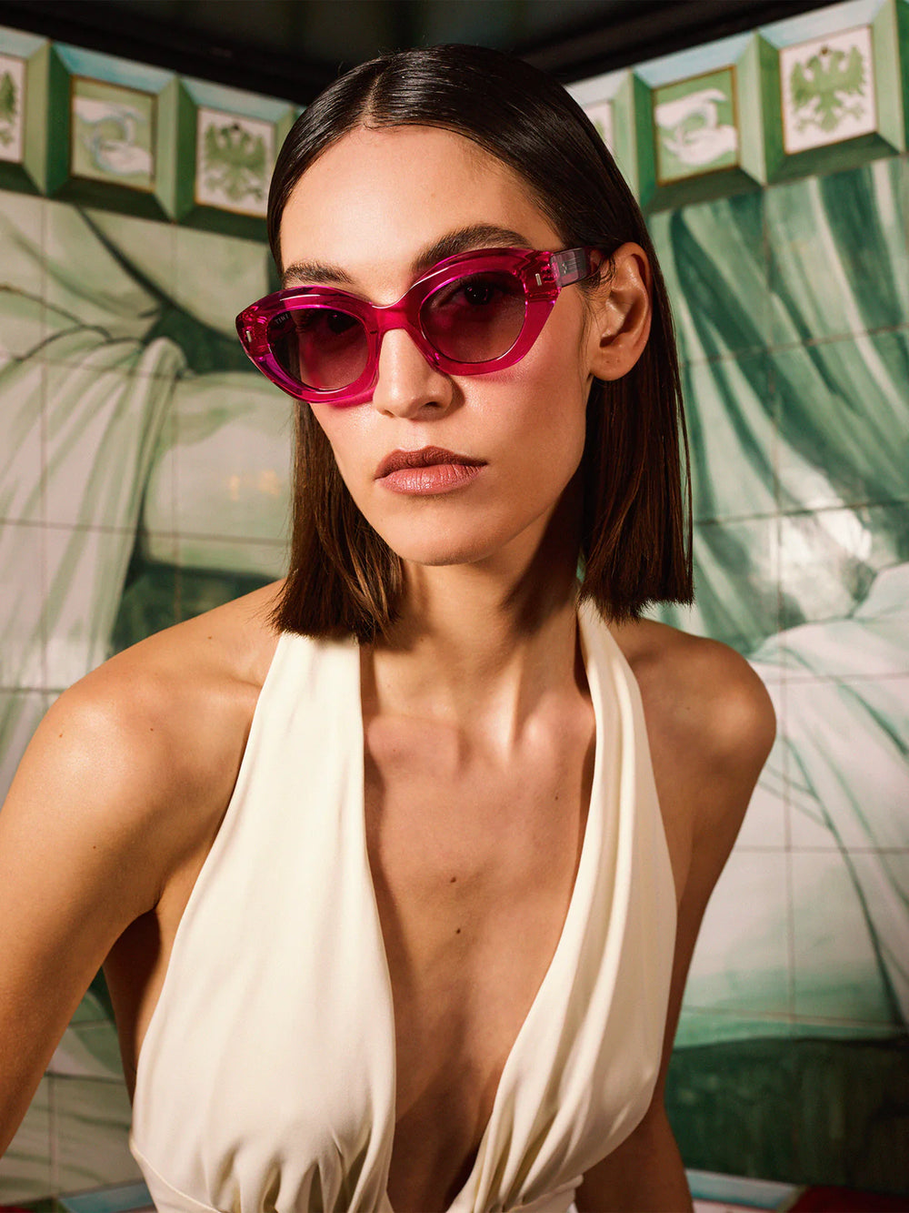 LeClub Giulia Available in more colors Acetate Crystal Pink with Blue Gradient Lenses
