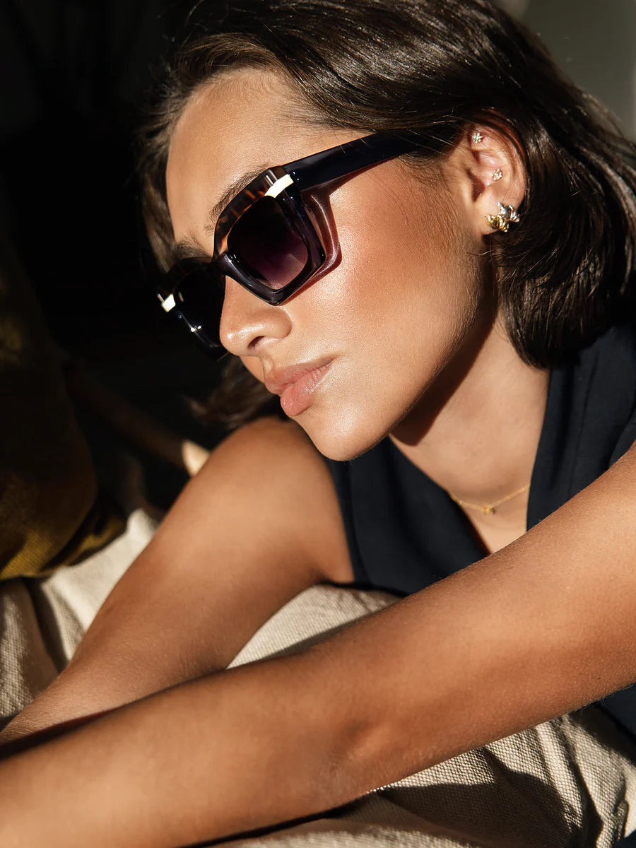 MALI Sunglasses Available in more colors Tricolor Vintage Tortoise/Blue/Beige with Blue GraDient Lenses