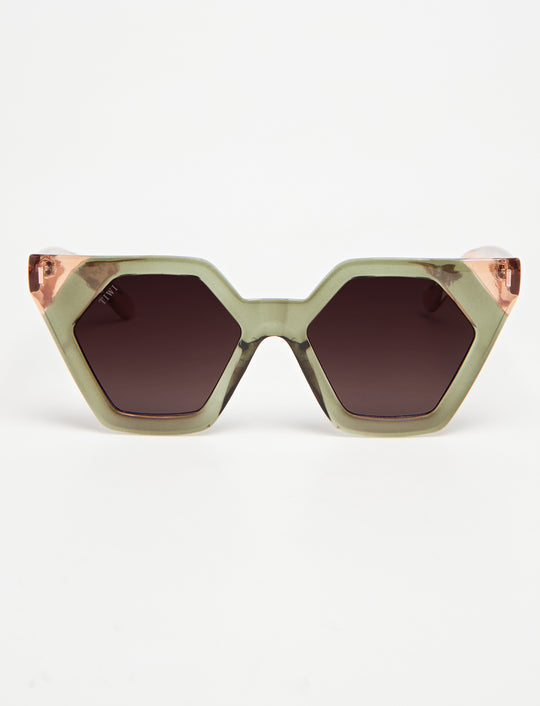HEXAGON II Sunglasses Available in more colors Bicolor Shiny Green Pink  