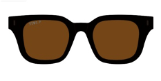 LIO Sunglasses TIWI USA Rubber Black with Clear Orange Lenses  