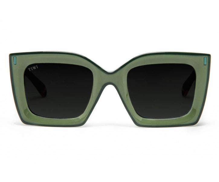 MALI Sunglasses TIWI USA Bicolor Dark/light shiny Green with Tortoise temples  
