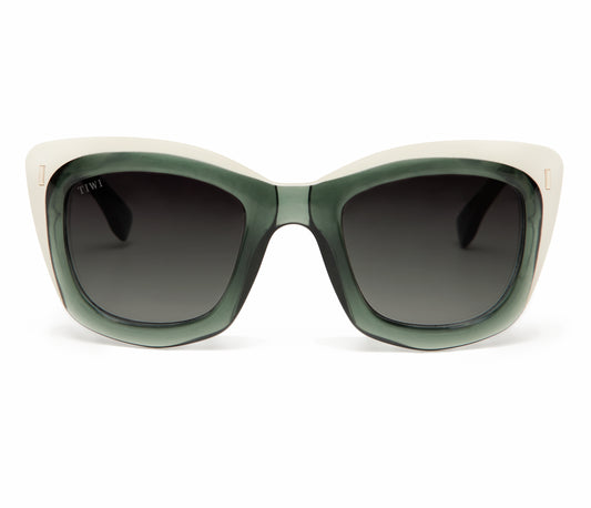 FIER Sunglasses Available in more colors Shiny Green/Beige with Green Lenses  