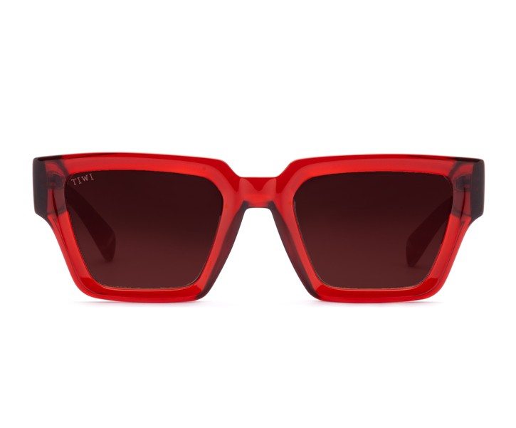 TOKIO Sunglasses Available in more colors Shiny Crystal Red with Tortoise temples, Burgundy Gradient Lenses  